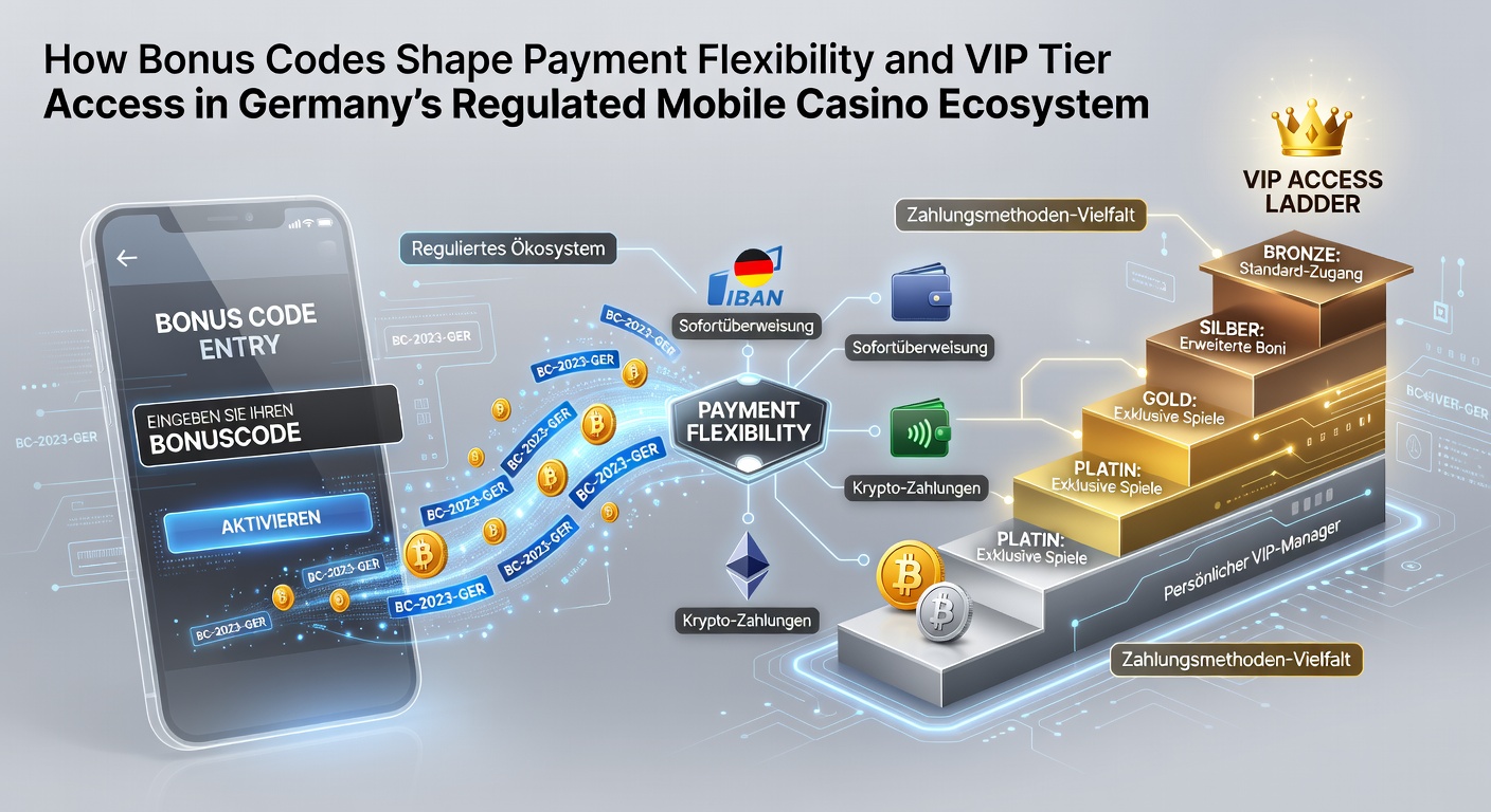 Illustration der Integration von Bonus-Codes in Zahlungssysteme und VIP-Programme deutscher mobiler Casinos
