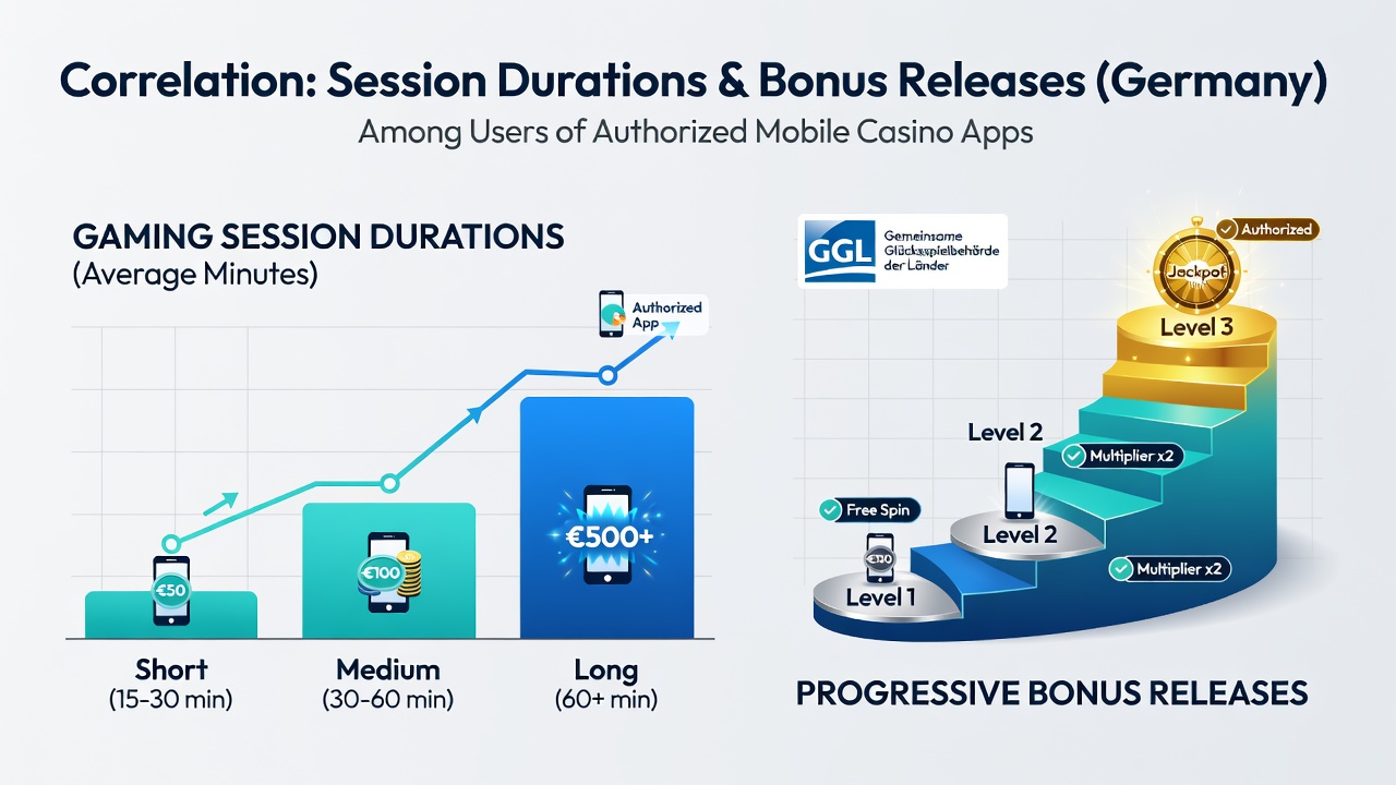 Diagramm zur Analyse von Spielsitzungsdauern und Bonusfreischaltungen in deutschen Mobile Casinos